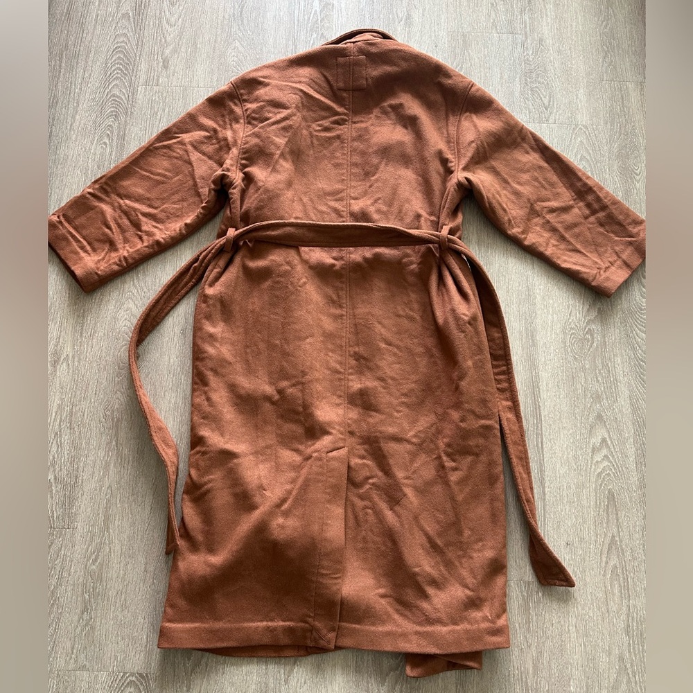 Abercrombie & Fitch Brown Wool-Blend Belted Blanket Coat NWT Size L - Picture 5 of 12